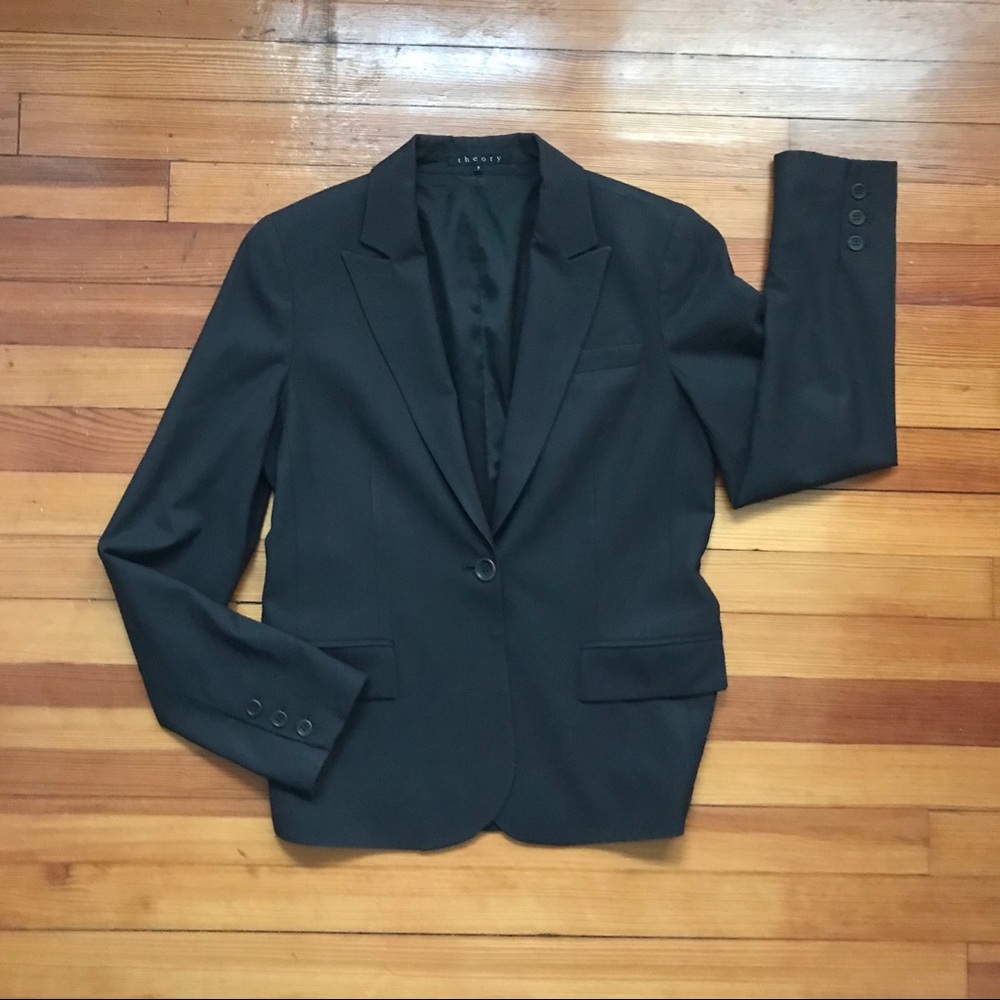 THEORY Women Chocolate Brown Blazer Size 8